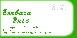 barbara maic business card